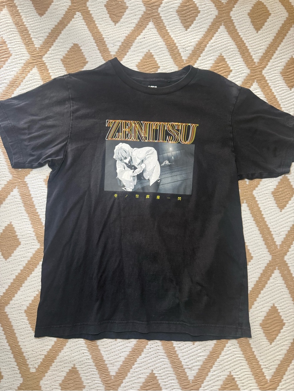 Uniqlo Black Zenitsu Graphic Short Sleeve Tee